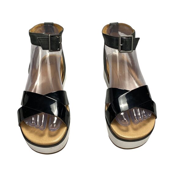 Ugg Tipton Patent Leather Platform Sandals Womens Size 6 Us Black - Picture 12 of 16